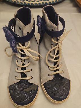 UGG GIRLS High Top Sneakers Gray & Blue Fair